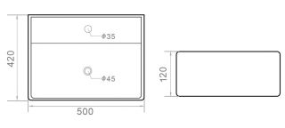 Раковина Orange B04-500w накладная